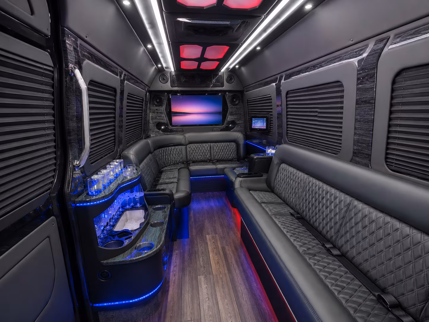 riverside 40 passenger party bus inside