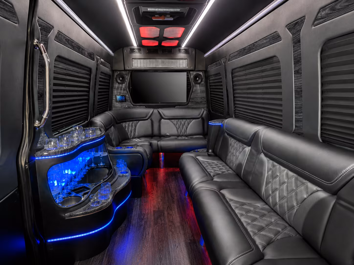 riverside 50 passenger party bus interior